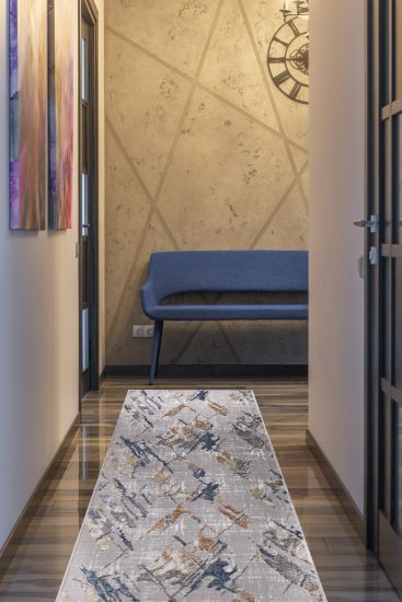 Calyra Grey Blue Modern Abstract Indoor Rug