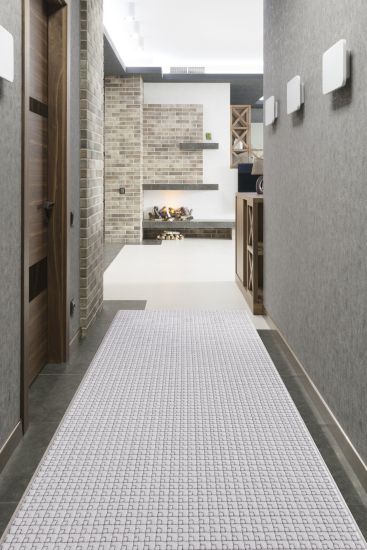 Solariq Grey Cream Stripes Geometric Indoor Rug