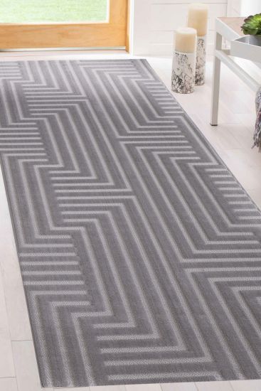 Trunelle Grey Geometric Scandi Indoor Rug