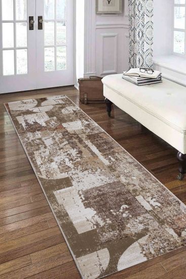 Elowen Beige Brown Abstract Area Rug
