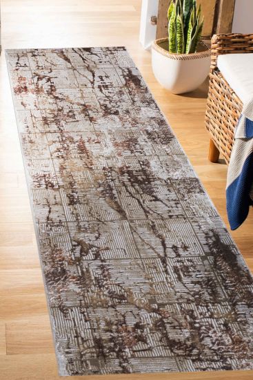 Luxara Beige Brown Modern Abstract Living Room Rug