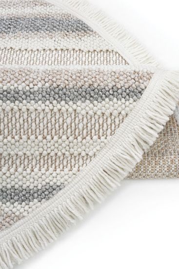 Mikasa85 Beige Cream Patterned Bordered Bedroom Rug