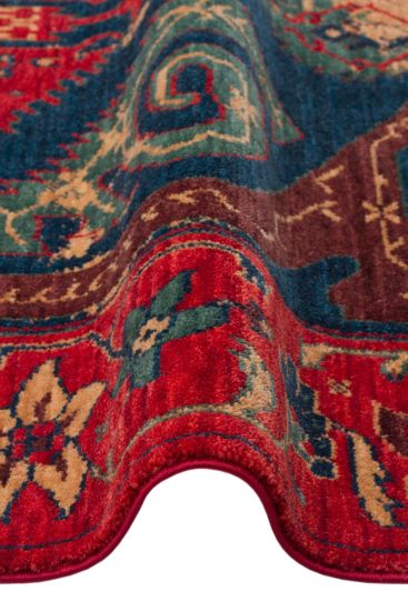 Mardin85 Red Blue Modern Patterned Living Room Rug
