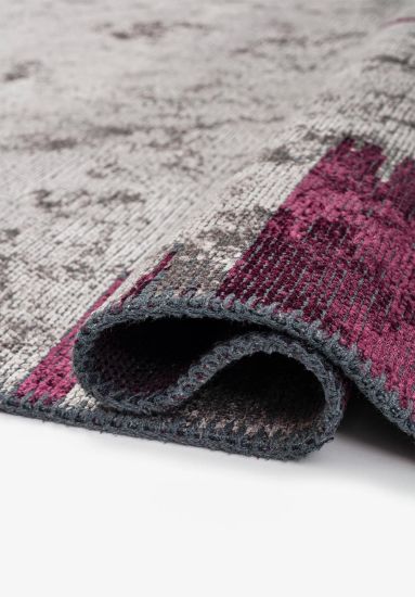 Hearthfire Grey & Red Abstract Area Rug