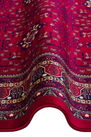 Mihra85 Red Gold Modern Patterned Area Rug