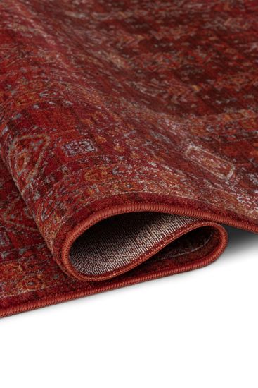 Emirgan85 Red Beige Modern Patterned Area Rug