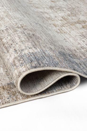 Seremoni85 Beige Blue Distressed Bedroom Rug