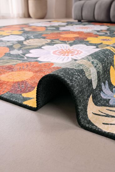 Coloris85 Floral Multicolour Living Room Rug