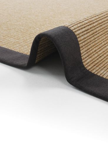 Sisal85 Beige black Modern Plain Area Rug