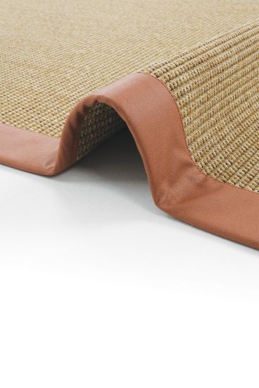 Sisal85 Beige Plain Bordered Area Rug
