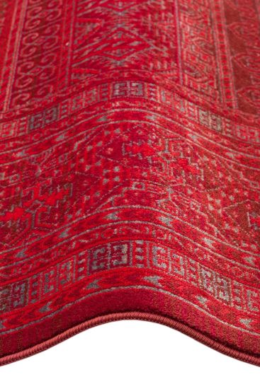 Panama85 Red Patterned Bordered Indoor Rug