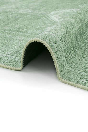 Private85 Green Modern Patterned Bedroom Rug