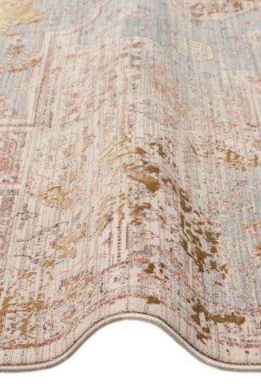 Lavina85 Beige Brown Distressed Living Room Rug