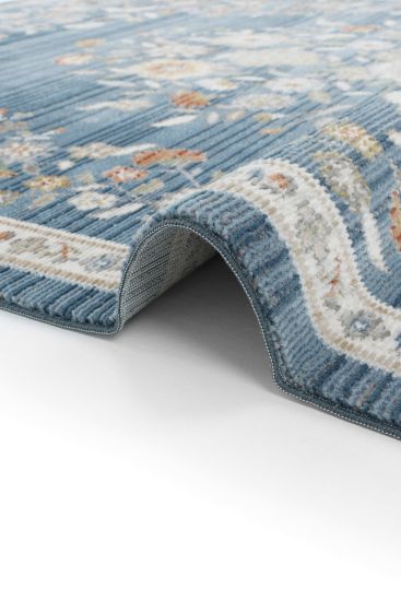 Floor85 Blue White Modern Floral Indoor Rug