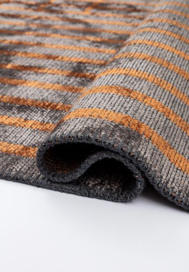 Hearthloom Geometric Grey & Orange Area Rug