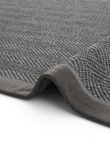 Sisal85 Charcoal Grey Patterned Bordered Outdoor Area Rug