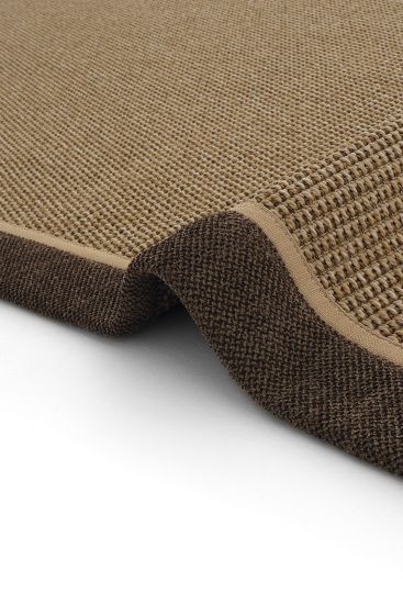 Brown Beige Sisal85 Patterned Bordered Outdoor Area Rug