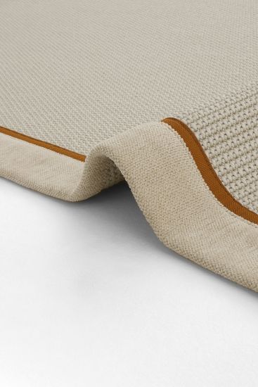 Sisal85 Cream Plain Bordered Area Rug
