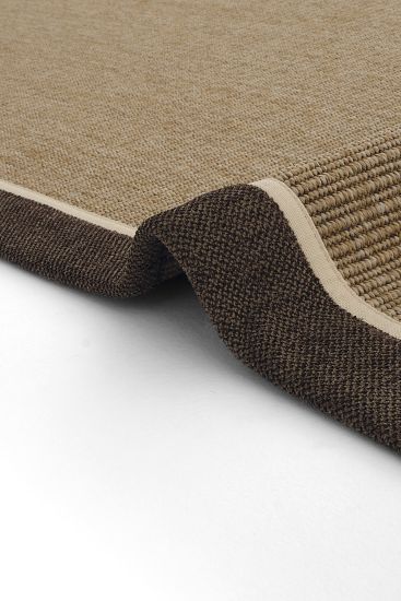 Sisal85 Brown Beige Modern Plain Bedroom Rug