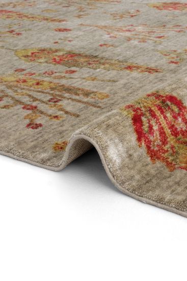 Galata85 Beige Red Modern Patterned Bedroom Rug