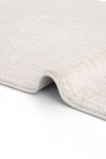 Safir85 Modern Patterned White Living Room Rug