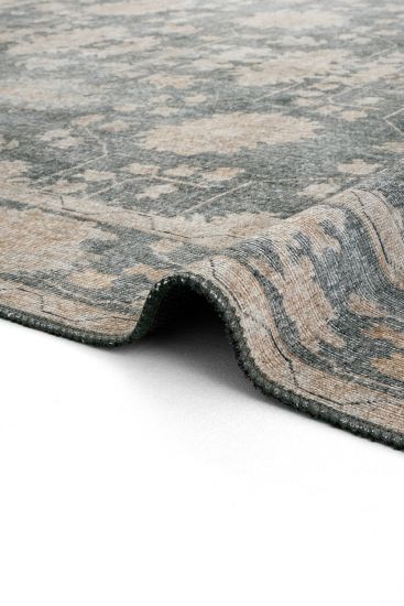 Private85 Blue Beige Oriental Bordered Indoor Rug