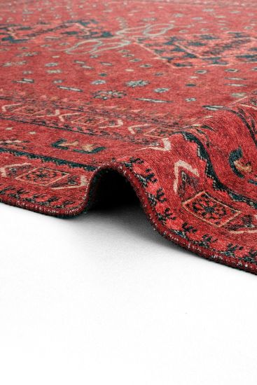 Private85 Red black Oriental Bordered Living Room Rug