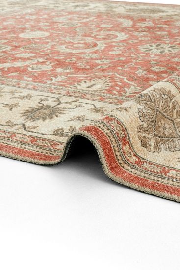 Private85 Pink Beige Oriental Bordered Indoor Rug