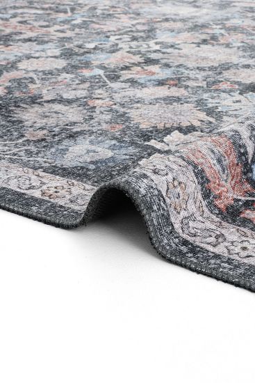 Multicolour Private85 Patterned Bordered Bedroom Rug