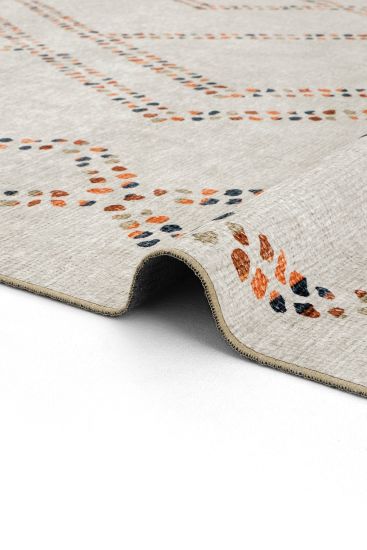 Carnival85 Cream Modern Patterned Bedroom Rug
