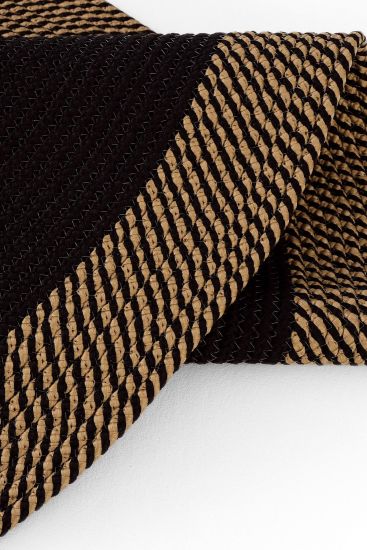 Luke85 Beige black Plain Bordered Area Rug