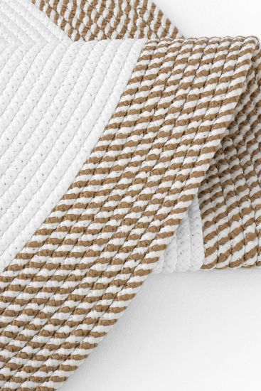 Luke85 Gold White Plain Bordered Bedroom Rug