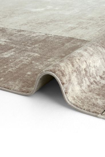 Design85 Cream Beige Modern Patterned Bedroom Rug