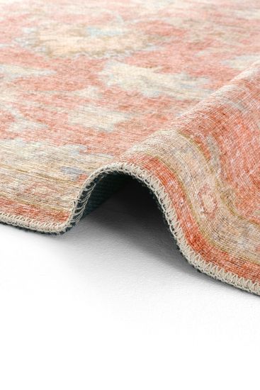 Private85 Pink Cream Oriental Bordered Area Rug