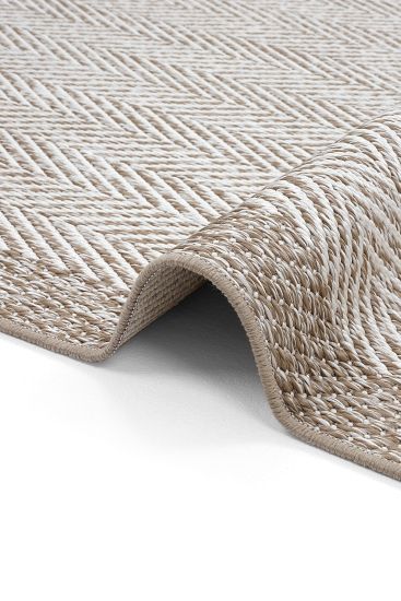 Smart85 Beige Patterned Bordered Living Room Rug