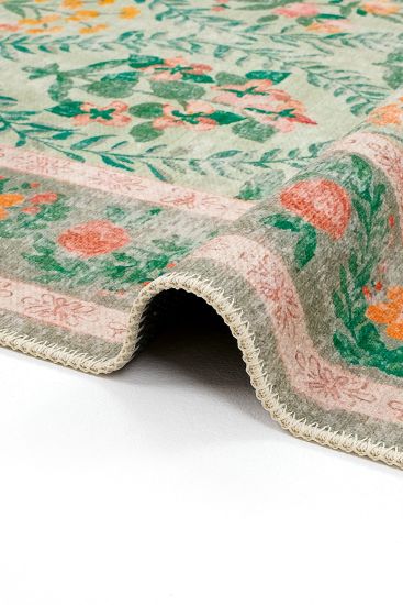 Daisy85 Multicolour Oriental Bordered Bedroom Rug