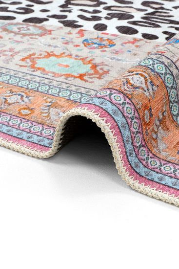 Jagora85 Multicolour Oriental Bordered Bedroom Rug