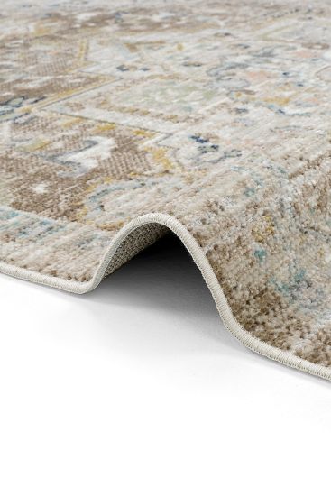 Zaraf85 Cream Beige Patterned Living Room Rug