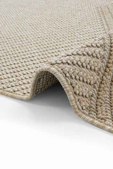 Bress85 Beige Brown Geometric Bedroom Rug