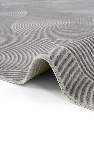 Lena85 Grey Modern Geometric Living Room Rug