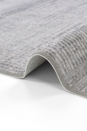 Lena85 Grey Modern Patterned Living Room Rug