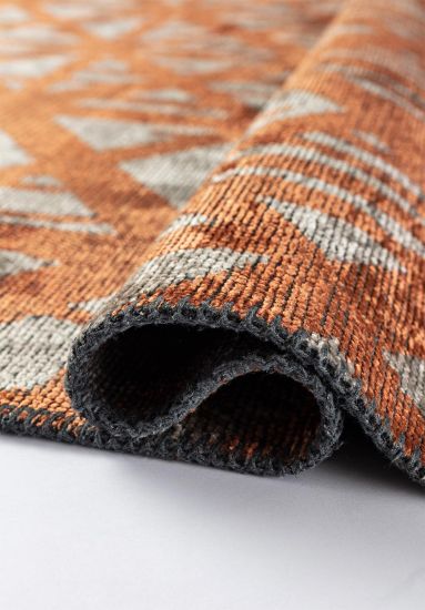 Aurora Grey & Brown Geometric Living Room Rug