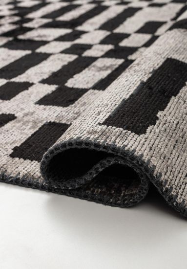 Epiphany Grey & Black Geometric Area Rug