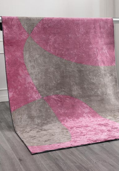 Effloresce Pink & Brown Abstract Living Room Rug