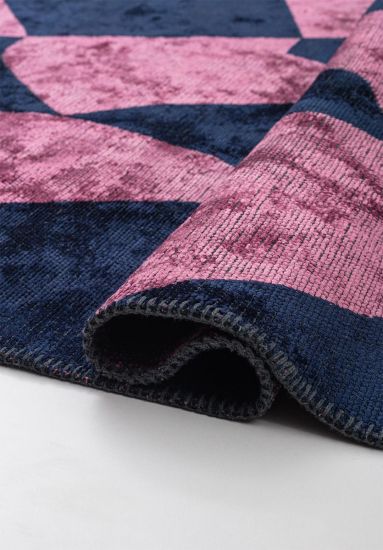 Blue & Pink Abstract Emanate Abstract Rug