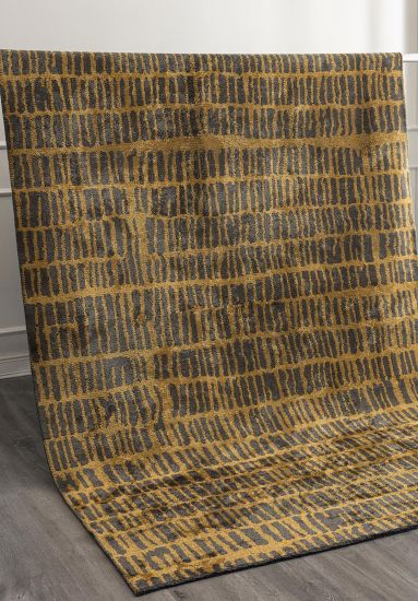 Yellow & Grey Shining Abstract Modern Rug