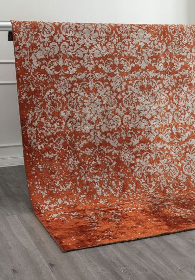 Enchanting Orange & Brown Floral Area Rug
