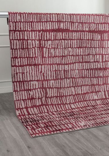 Fortune Red & Brown Abstract Area Rug