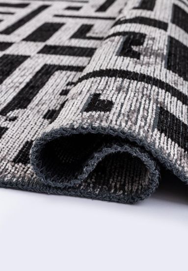 Black & Grey Solstice Distressed Area Rug