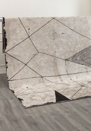 Lucency Grey & Black Abstract Area Rug
